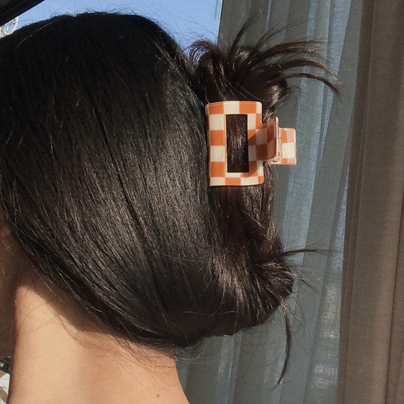 Wholesale Colorful Checkerboard Grippers PVC Hair Clips